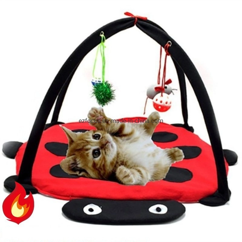 Cat Play Mat with Hanging Toys Balls and Mice Ringing Hammock Wbb17076